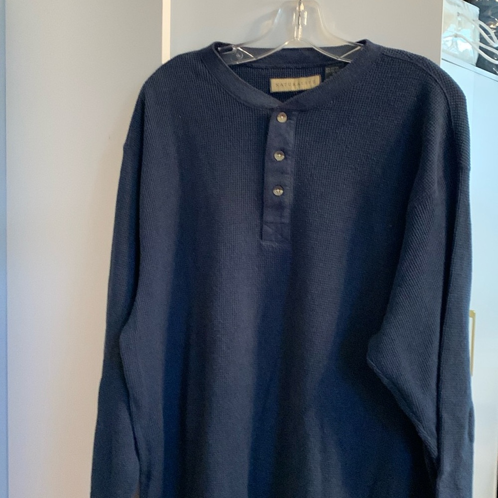 Three button pullover sweater